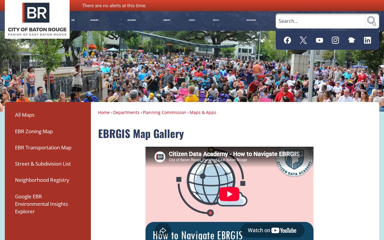 EBRGIS maps and applications for East Baton Rouge Parish