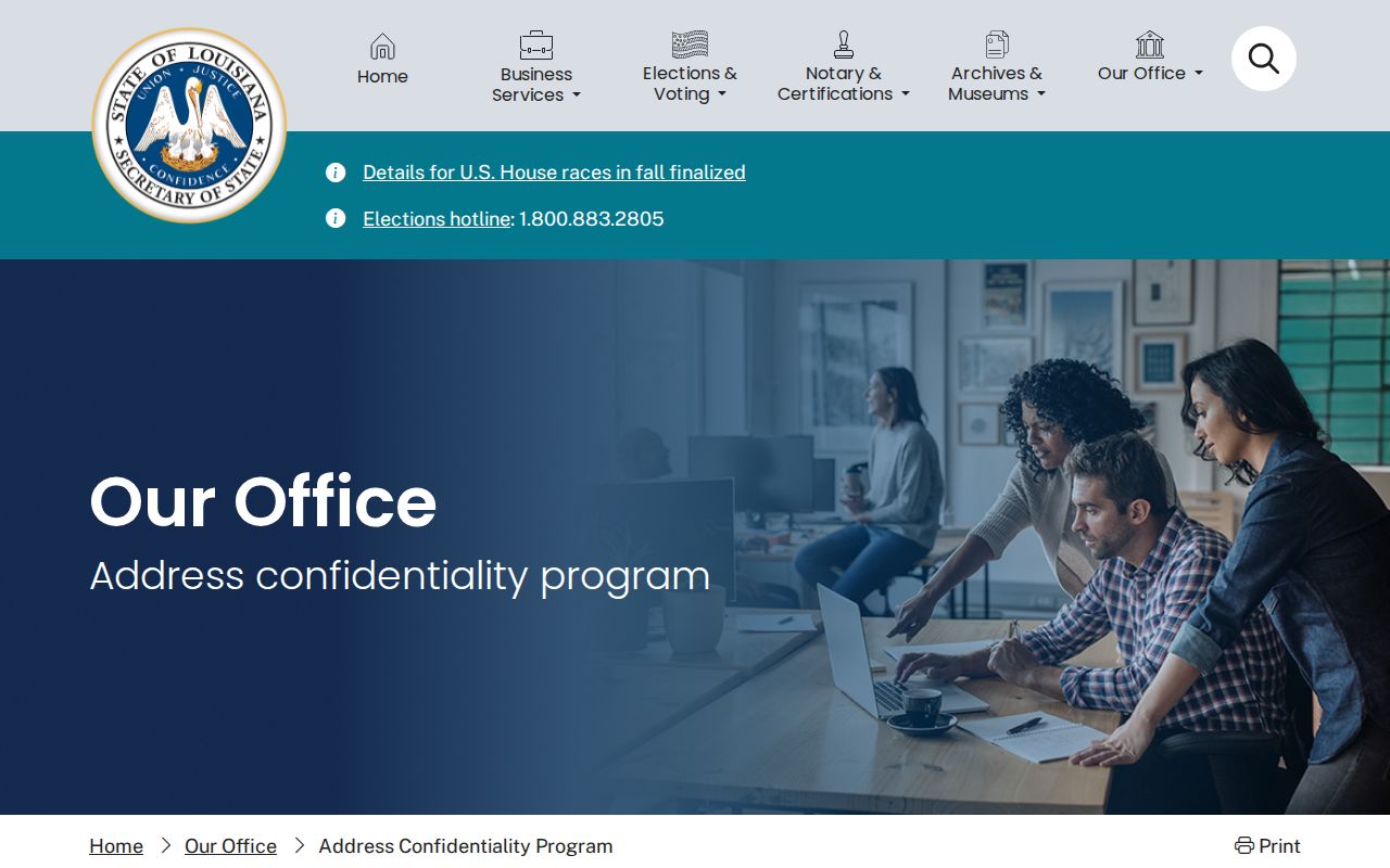Louisiana Address Confidentiality Program information