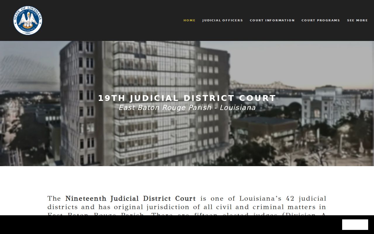 19th Judicial District Court access for East Baton Rouge Parish