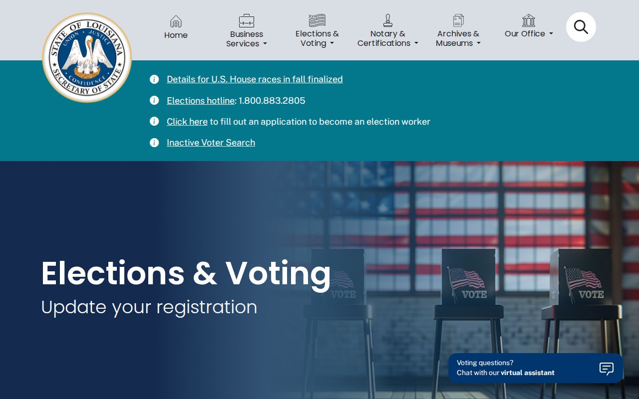 Louisiana official voter registration address update instructions